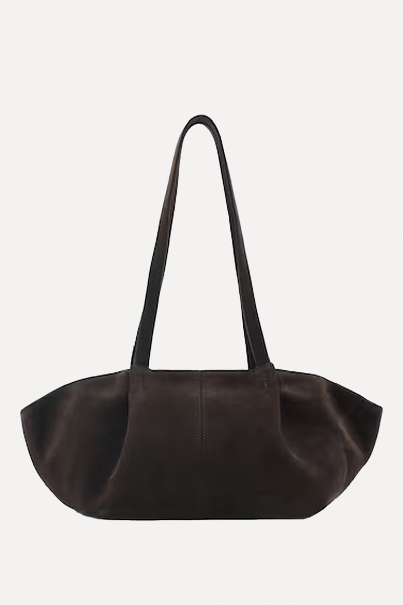 Double Handle Suede Bag