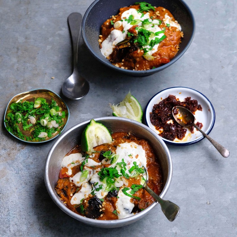 Spicy Peanut Aubergine Curry