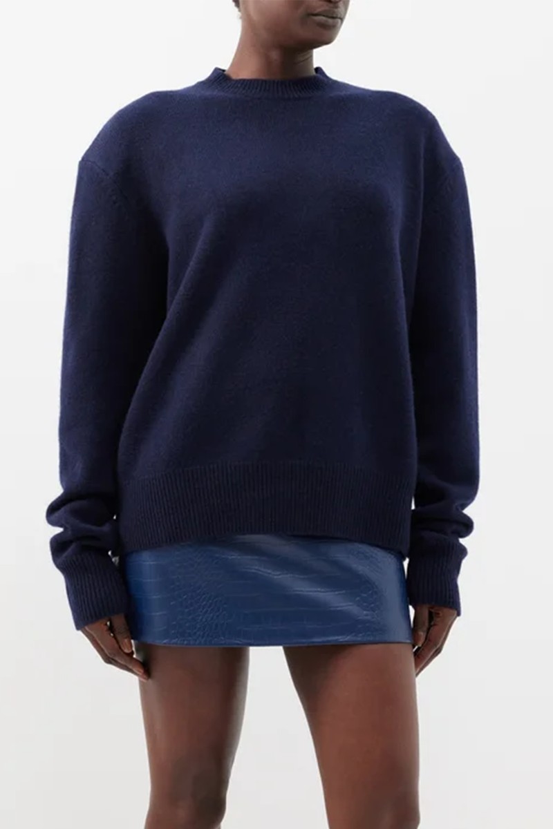 Rafaela Padded-Shoulder Wool-Blend Sweater from The Frankie Shop