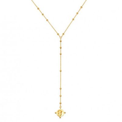 Gold Beaded Coin Lariat Necklace from Missoma