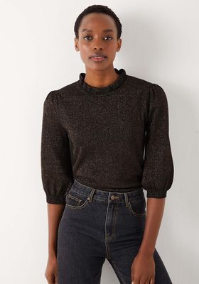 Lucia Ruffle Neck 3/4 Sleeve Jumper from WYSE