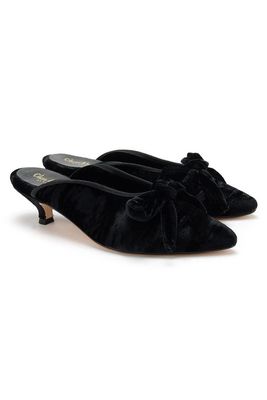 Dahlia Black Crushed Velvet Kitten Heels from Olivia Morris