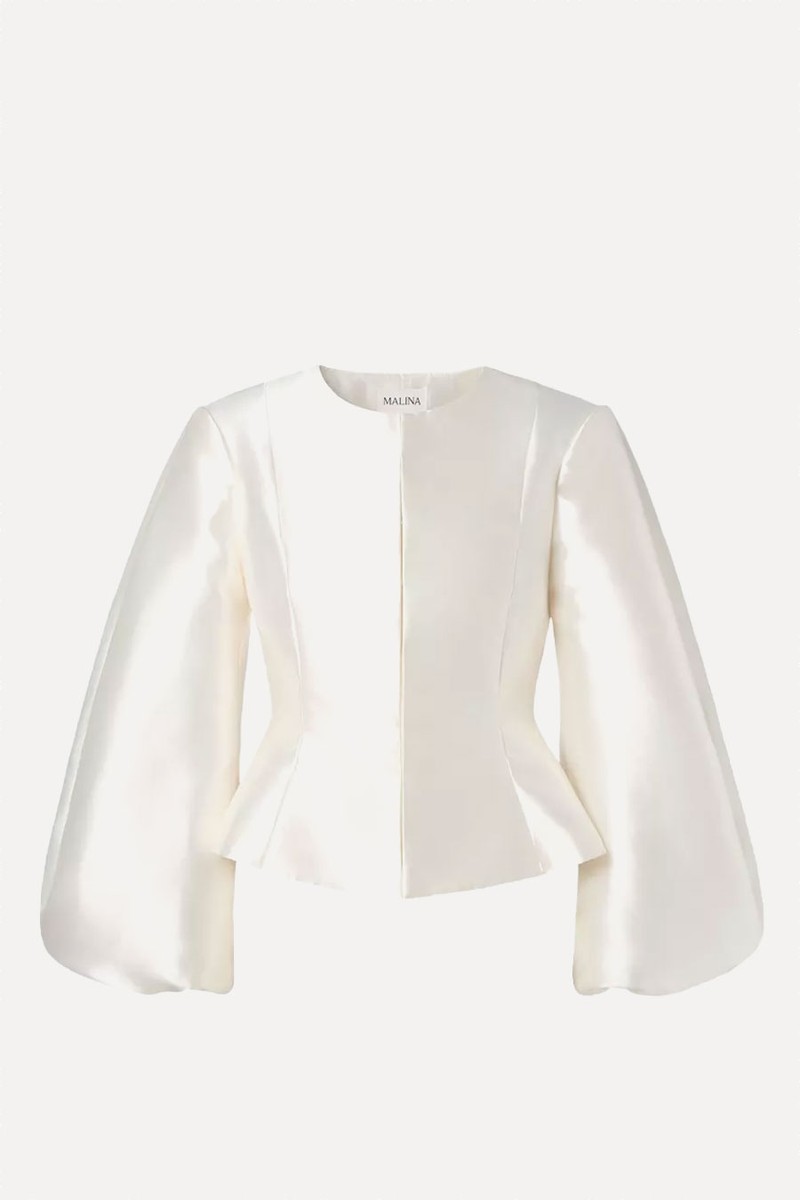 Vendela Balloon-Sleeve Satin Blouse from MALINA