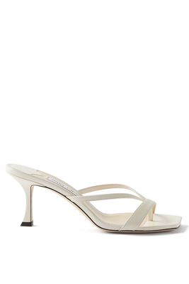 Maelie 70 Square-Toe Leather Sandals from Jimmy Choo 