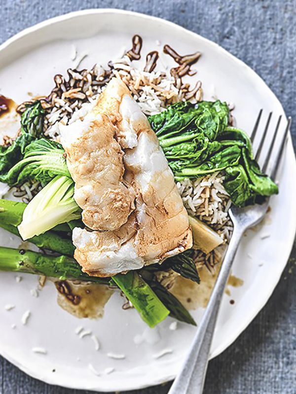 Cod With Soy Greens & Coconut Rice