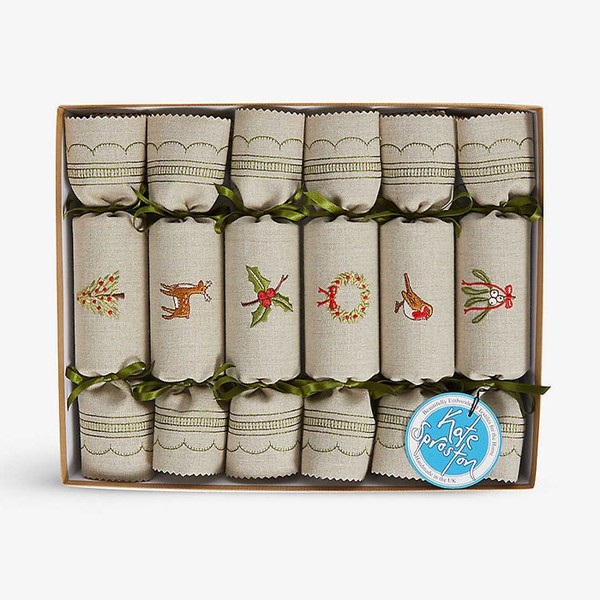 Woodland Reusable Empty Christmas Crackers Set Of Six from Kate Sproston