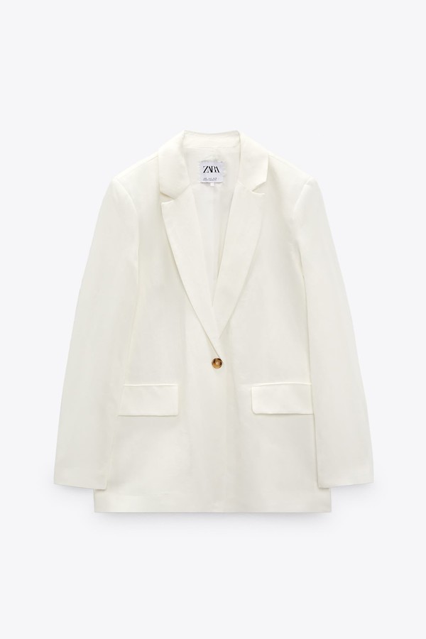 Straight Linen-Blend Blazer from Zara