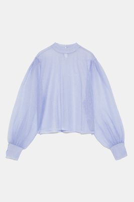Semi-Sheer Top With Shiny Effect  from Zara