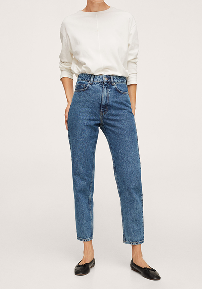 100% Cotton Mom Fit Jeans from Mango