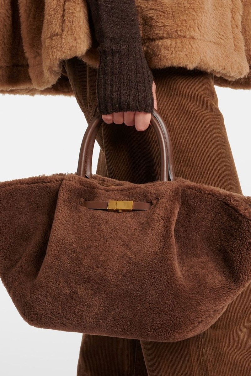 New York Midi Shearling Tote Bag from DeMellier