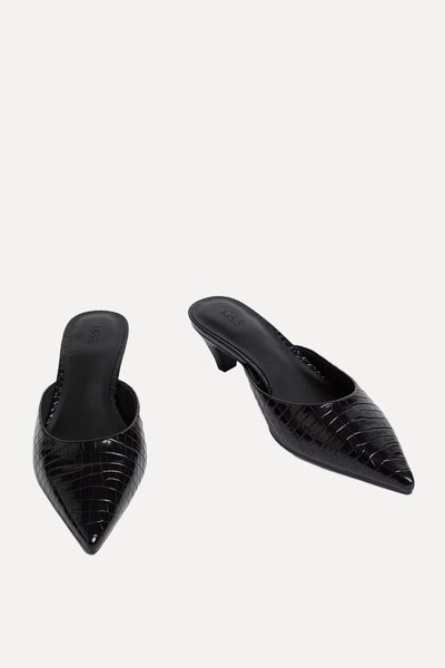 Croc Kitten Heel Mules from Marks & Spencer