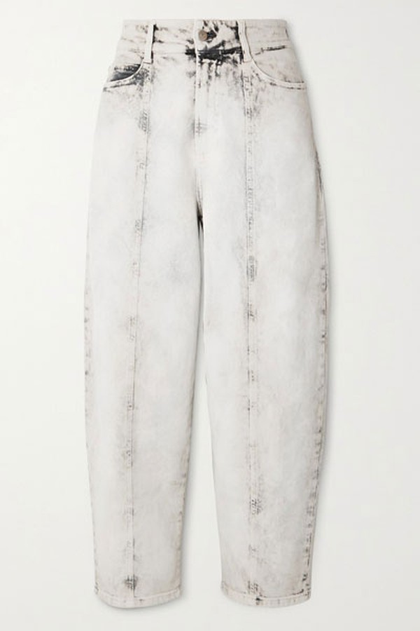 Cropped Acid-Wash High-Rise Straight-Leg Jeans from Stella McCartney