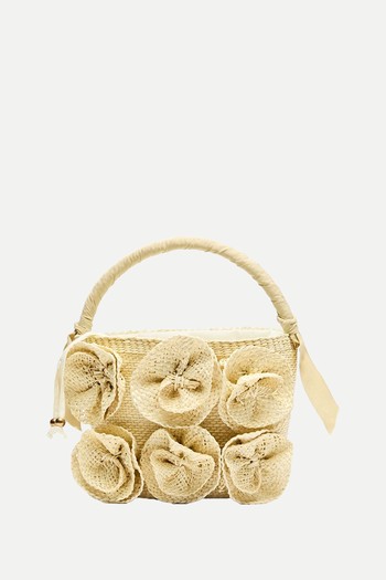 Flower Mini Straw Top Handle Bag from Sensi Studio