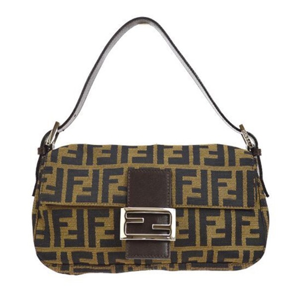 Baguette Zucca Pattern Shoulder Bag Brown from Fendi