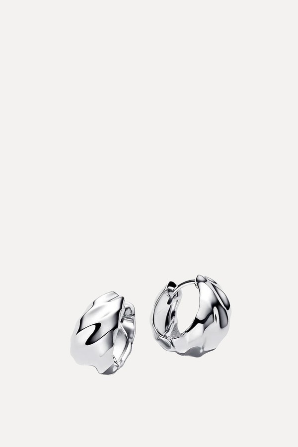 Rippled Small Hoop Earrings from Pandora