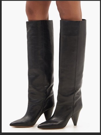 Lybill Cone-Heel Knee-High Leather Boots, £920