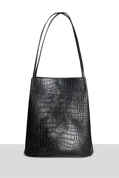 Black Croc Minimal Tote from Azurina