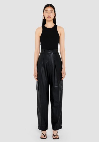 Vegan Leather Pocket Pants