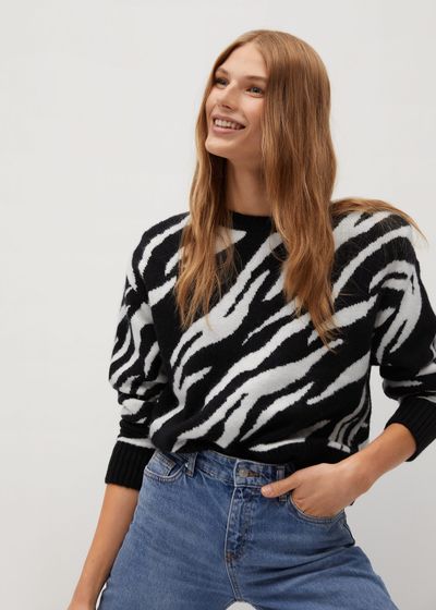 Zebra Printed Sweater from Mango