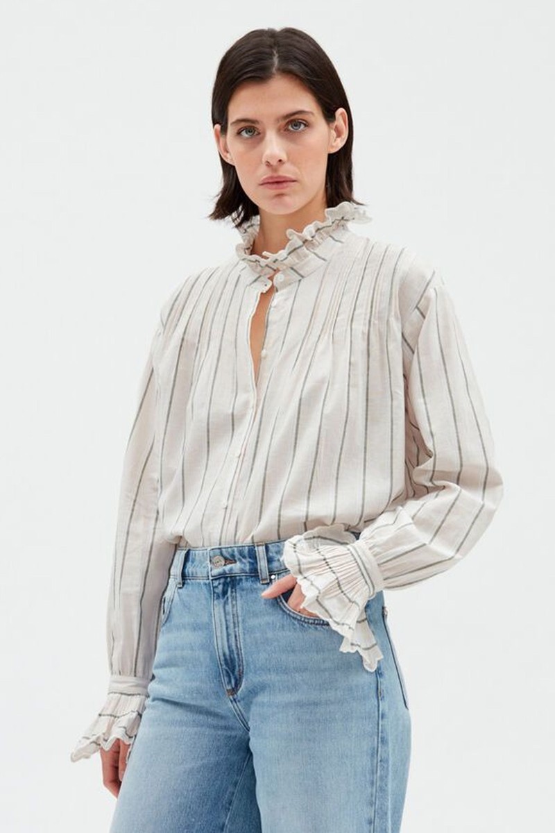 Striped Ruffled Shirt from Claudie Pierlot