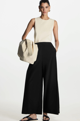 Wide-Leg Silk-Blend Trousers from COS
