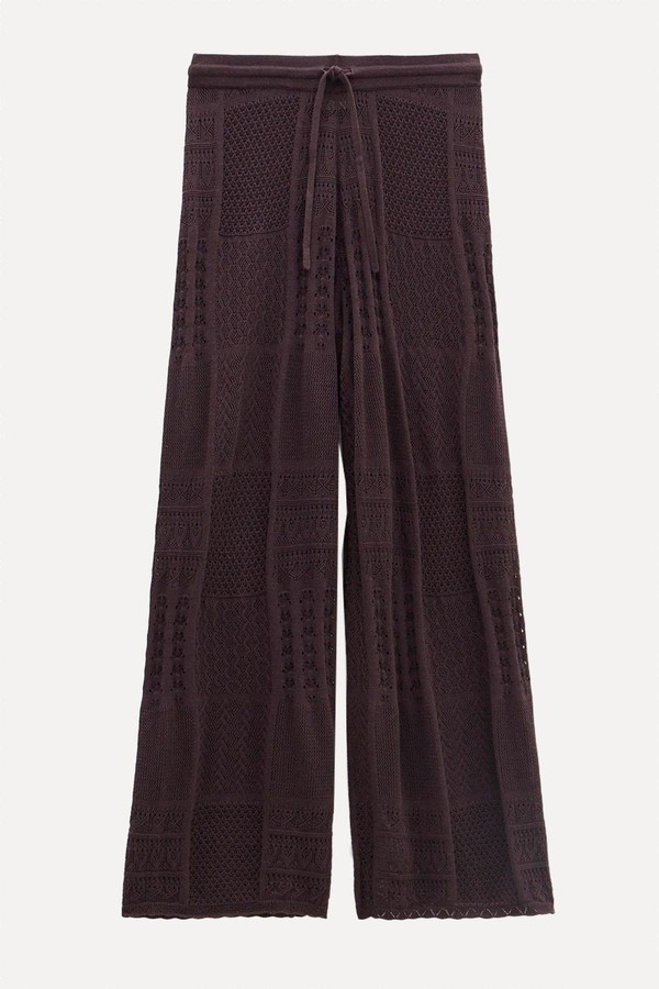 Patchwork Stitch Knitted Trousers from HUSH