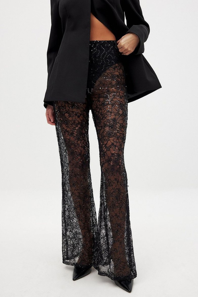 Lace Sequin Trousers from Na-kd
