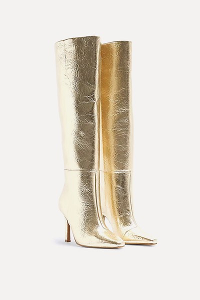 Wide Fit Knee High Heeled Boots from River Island