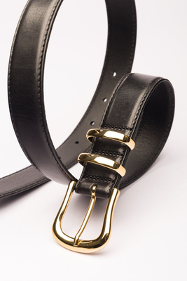Marina II Slim Black Leather Waist Belt from Black & Brown