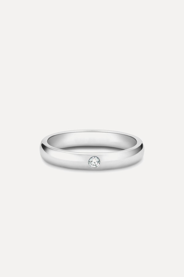 DB Classic One Diamond Band In Platinum