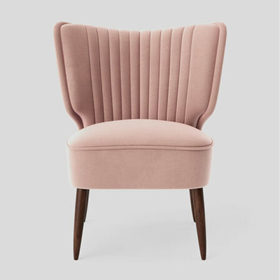 Duke Stylish Blush Pink Easy Velvet Cocktail Chair