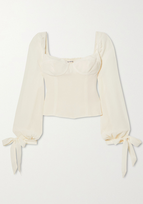 Sawtelle Crepe De Chine Top from Reformation 
