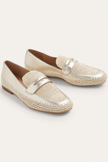 Lydia Raffia Detail Loafers from Boden