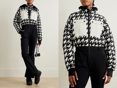Helen Houndstooth Quilted Down Ski Suit, £1,250| Perfect Moment 