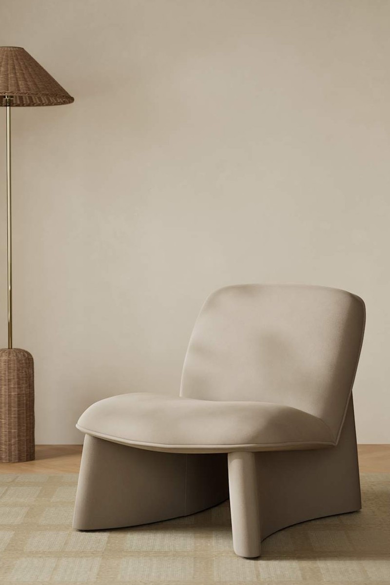 Slipper Velvet Accent Chair