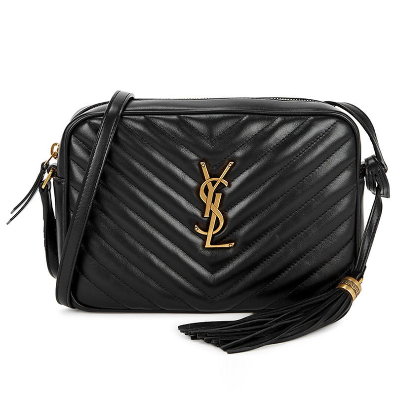 Lou Black Leather Cross-Body Bag from Saint Laurent