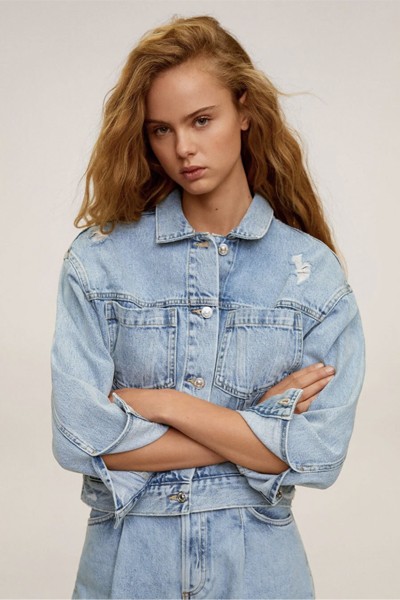 Faded Denim Jacket from Mango