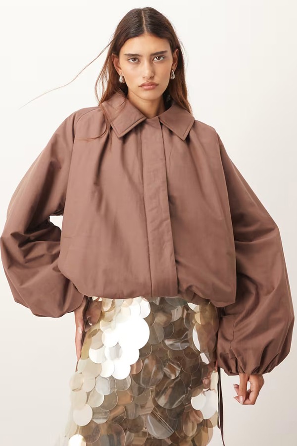 Oversized Bomber Jacket With Balloon Sleeve from ARRANGE