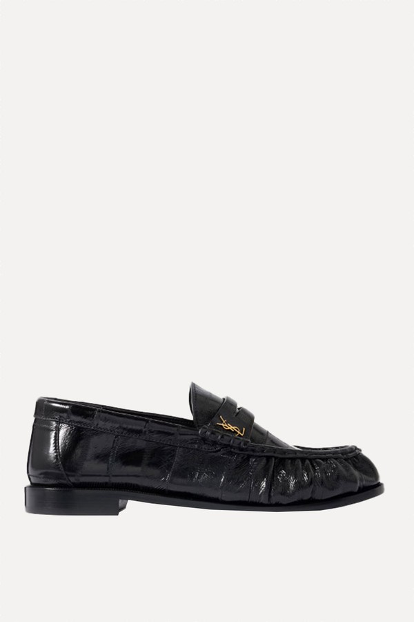 Le Loafer Crinkled-Leather Loafers from Saint Laurent