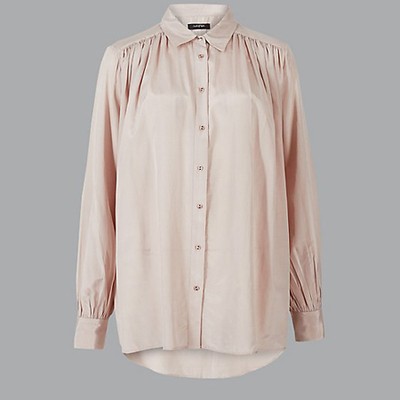 Cotton Blend Long Sleeve Shirt