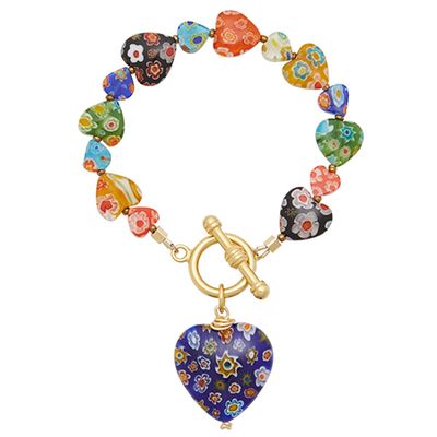 Capri Millefiori Heart Bracelet