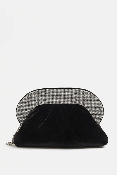 Velvet Diamante Clutch Bag from River Island