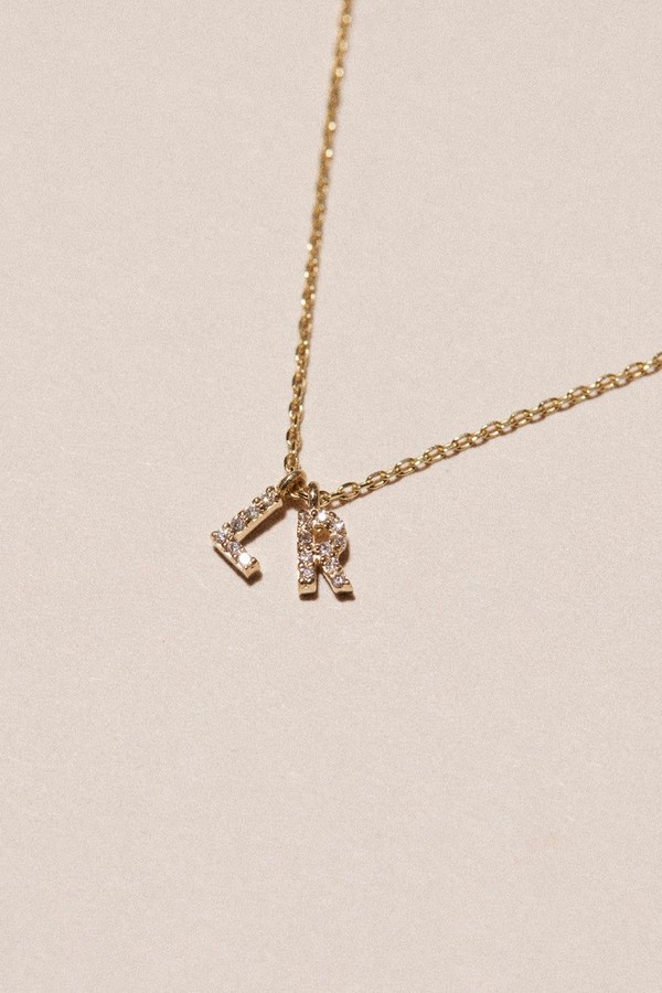 Diamond Initial Cluster Necklace from Aurum & Grey