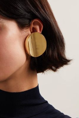 Gold-Tone Clip Earrings from Saint Laurent 