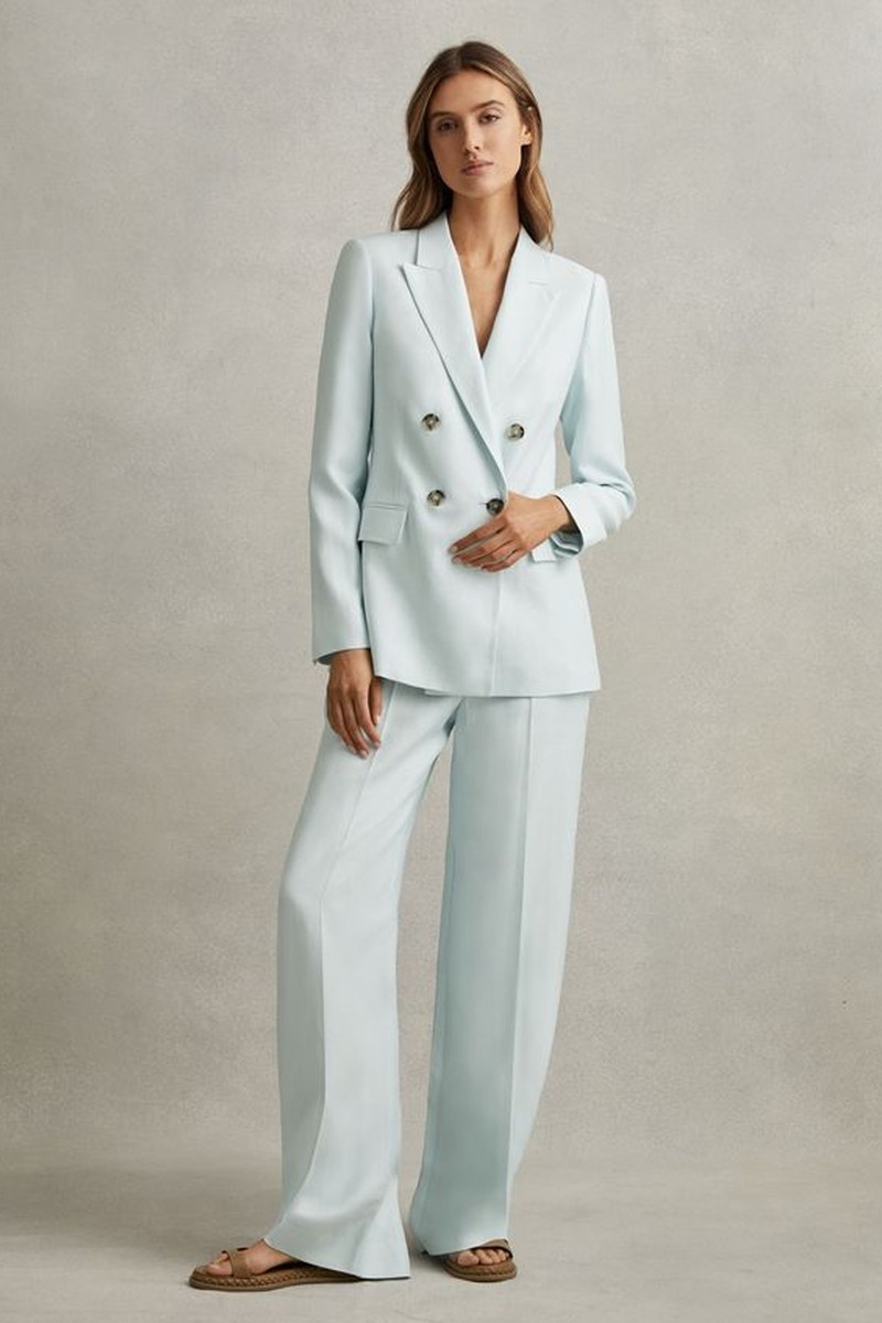 Lori Viscose Linen Double Breasted Suit: Blazer from Reiss