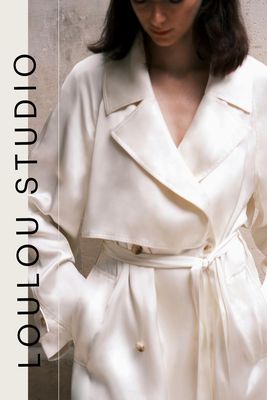 Lonna Satin Trench Coat from LouLou Studio
