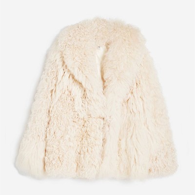 Patched Shearling Coat from Topshop