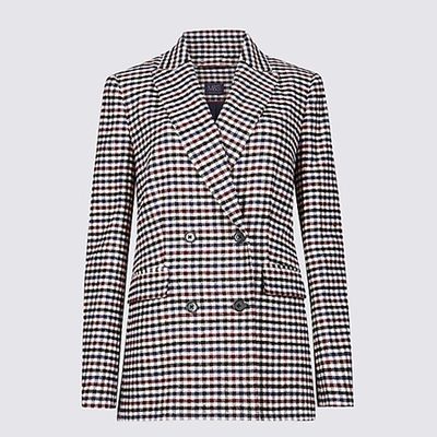 Gingham Double-Breasted Blazer from Marks & Spencer