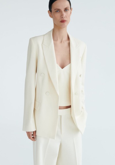 Fitted Double-Breasted Blazer