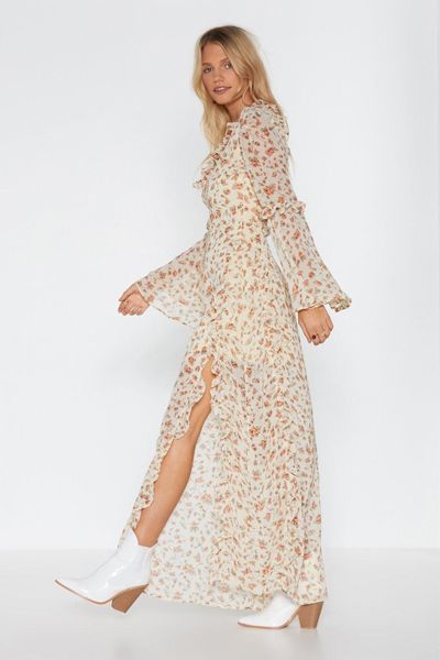 Get The Grow Ahead Ruffle Maxi Dress